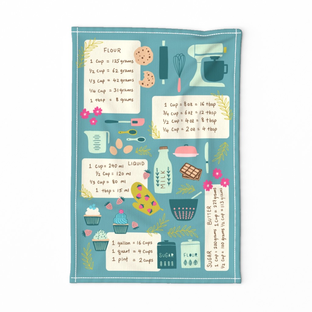 Kitchen Cheat Sheet Tea Towel