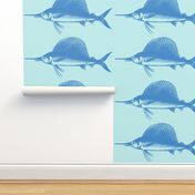 Big Blue Marlin!! (deep sea blue & light aqua)