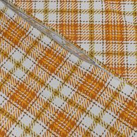 Boxed in Cross Plaid White and Orange