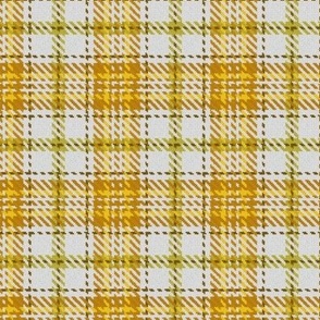 Boxed in Cross Plaid White and Yellow