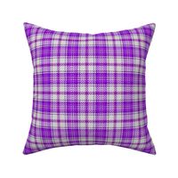 Boxed in Cross Plaid White and Purple