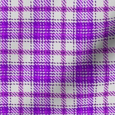 Boxed in Cross Plaid White and Purple