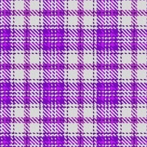 Boxed in Cross Plaid White and Purple