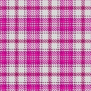 Boxed in Cross Plaid White and Pink