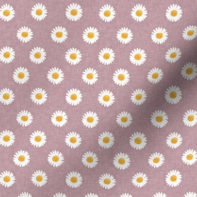 (small scale) daisies - happy day daisy flowers - mauve - LAD20BS