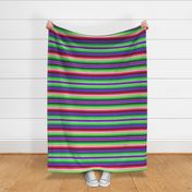  Purple Red and Green Mexican Serape Blanket Stripes