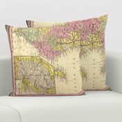 England vintage map, 1 yd