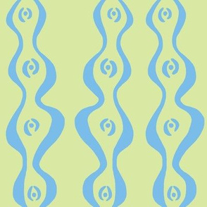 wiggly ripple stripe (deep blue sea & lime)