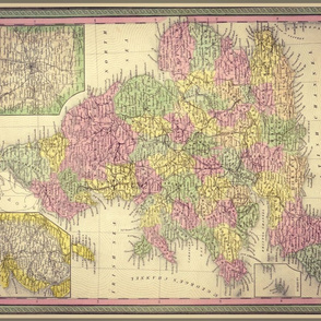 England vintage map, FQ