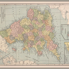 England and Wales vintage map, FQ