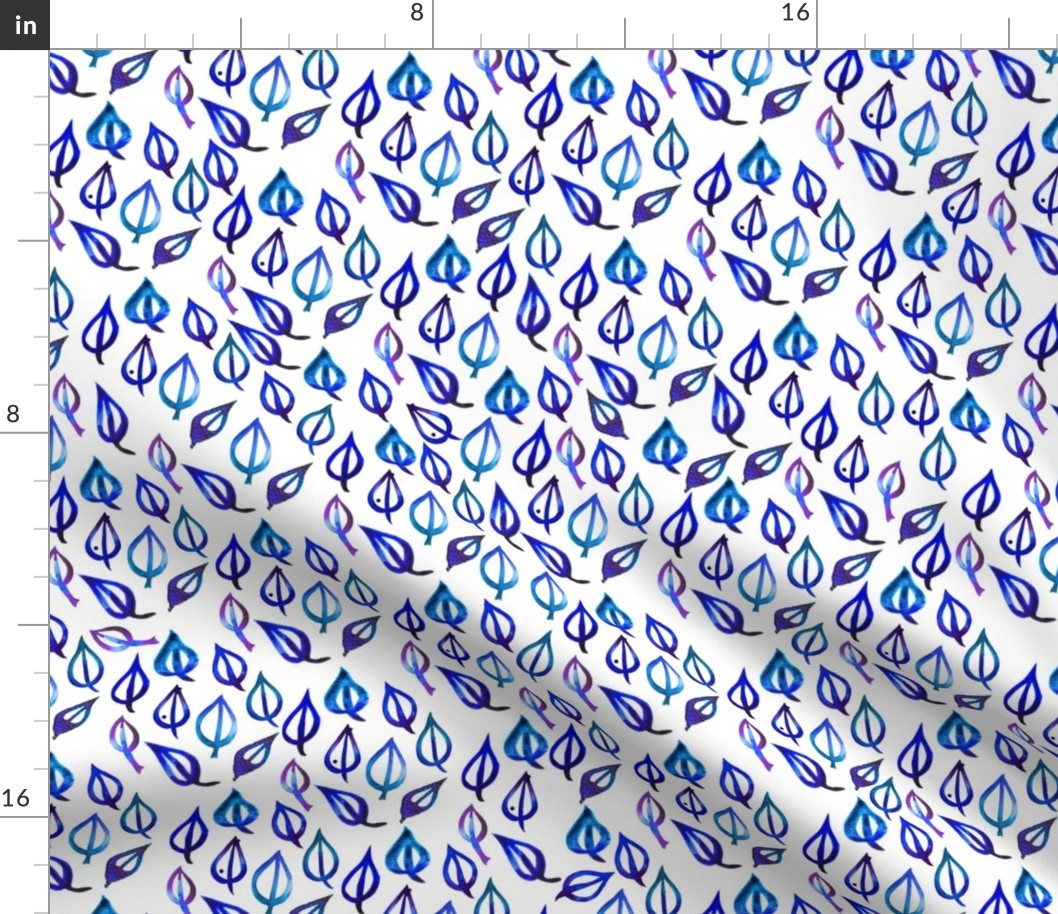 Blue Leaves Pattern 