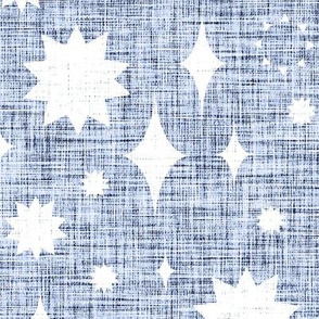 jumbo starry stars - linen texture - slate