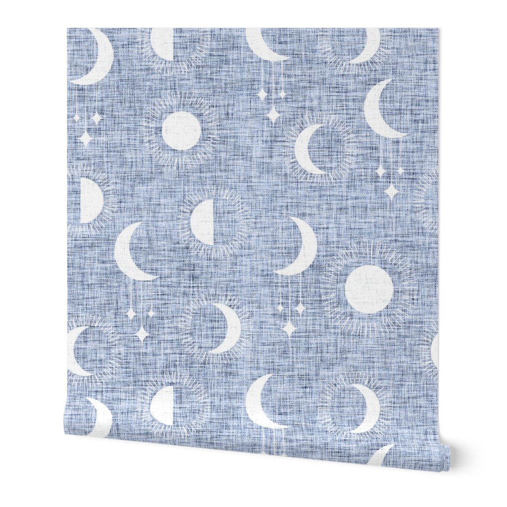 jumbo moony moons - linen texture - slate