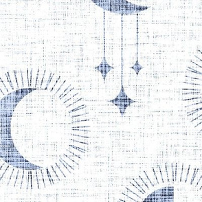 jumbo moony moons - linen texture - white slate