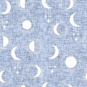 small moony moons - linen texture - slate