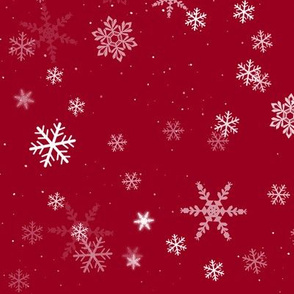 Red and White Snowflake Winter Pattern