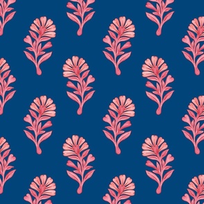 heartsy floral-vibrant indigo-medium scale