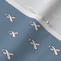 White minimalist boho little ribbon illustration - Anti violence against woman support cool blue
