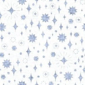 small starry stars - linen texture - white slate