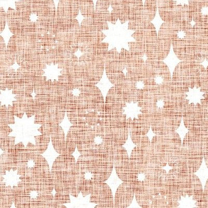 medium - starry stars - linen texture - copper