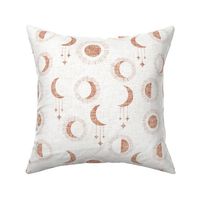 medium moony moons - linen texture - white copper