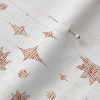 medium starry stars - linen texture - white copper