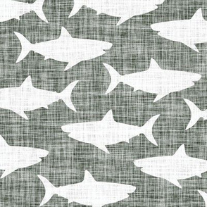 4" linen sharks // laurel