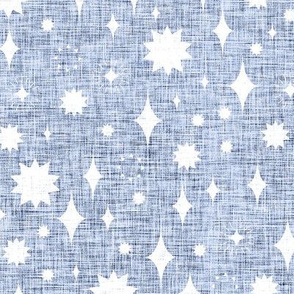 medium - starry stars - linen texture - slate