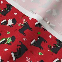 Black Pug Christmas Red Small