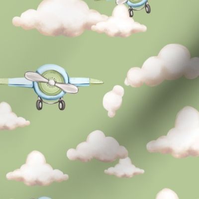 plane green sky