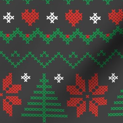 Ugly Xmas Sweater Floral in Charcoal