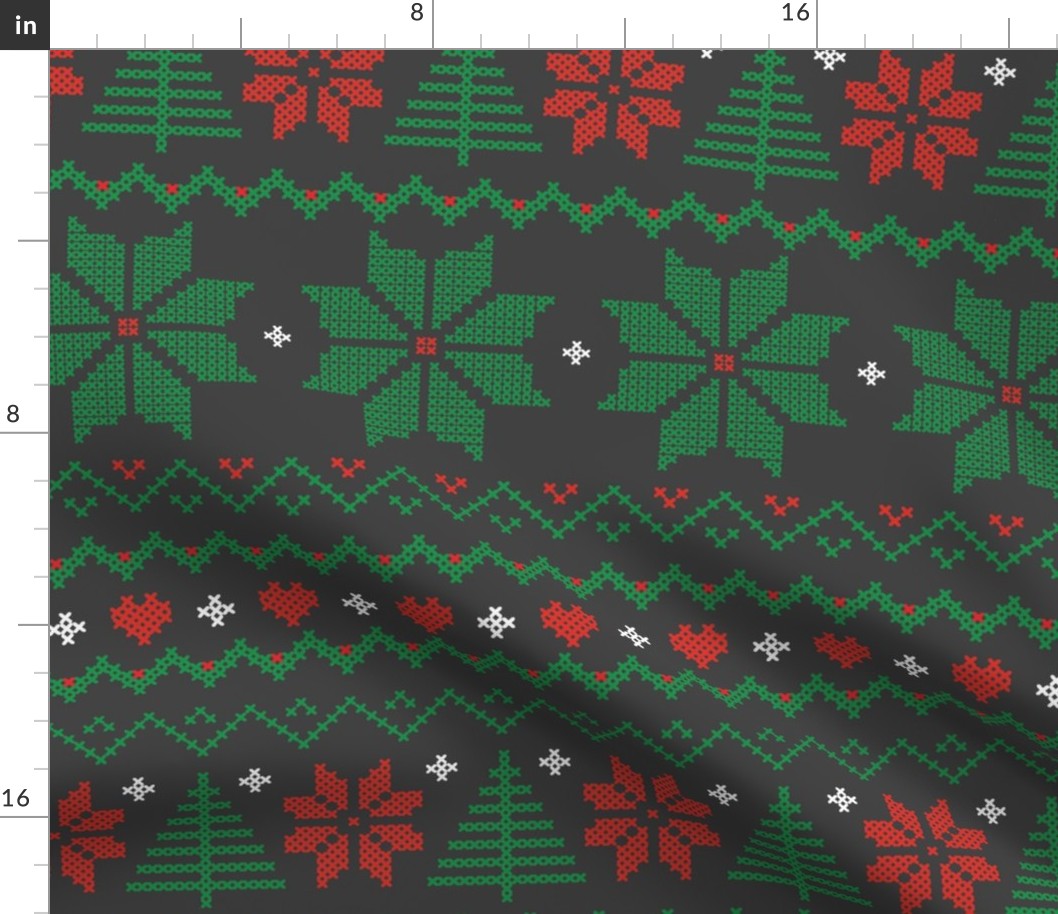 Ugly Xmas Sweater Floral in Charcoal