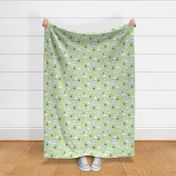 air balloon green linen