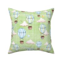 air balloon green linen