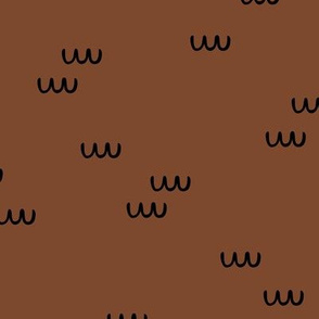 The minimalist curvy waves ocean abstract Scandinavian modern style neutral nursery chocolate brown 