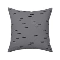 The minimalist curvy waves ocean abstract Scandinavian modern style neutral nursery mid gray black