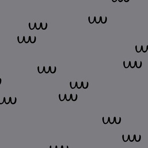 The minimalist curvy waves ocean abstract Scandinavian modern style neutral nursery mid gray black
