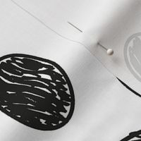Doodle black paw print seamless pattern