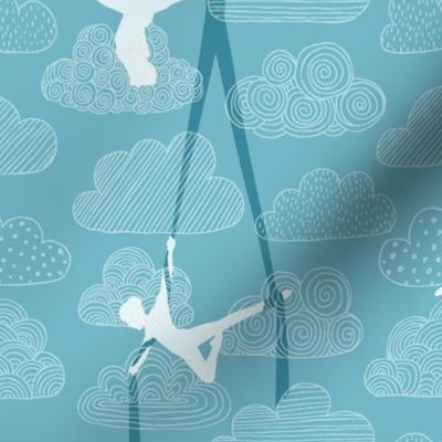 Aerial Silks in the Clouds-blue