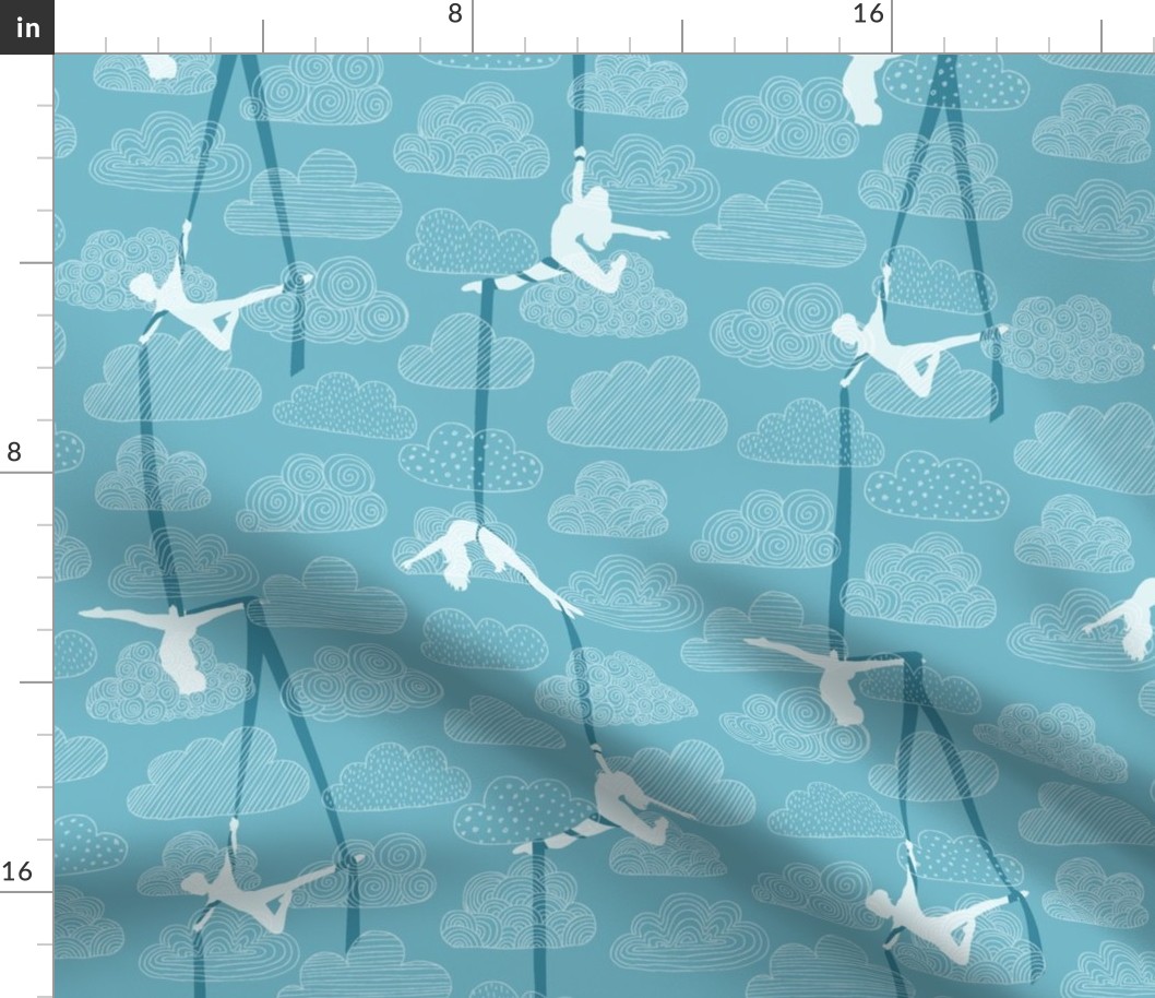 Aerial Silks in the Clouds-blue