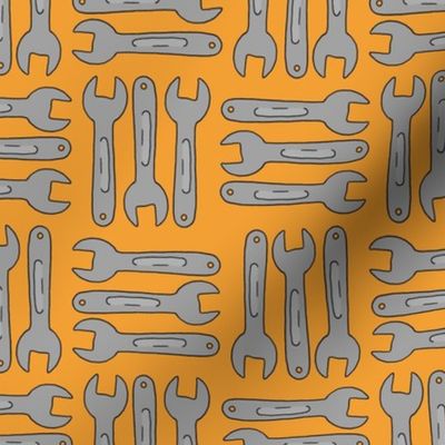 Wrenches in Gray on Yellow