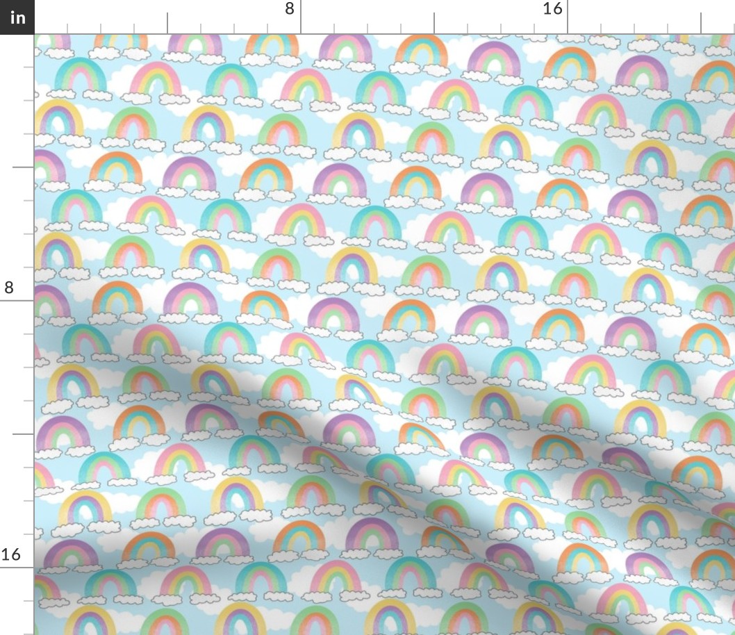 Colorful Rainbows Sky Pattern - Small Scale