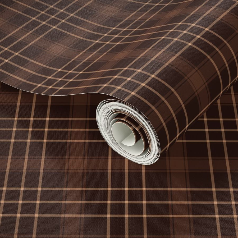 Dark Brown Plaid - Medium Scale for Apparel and Home Decor