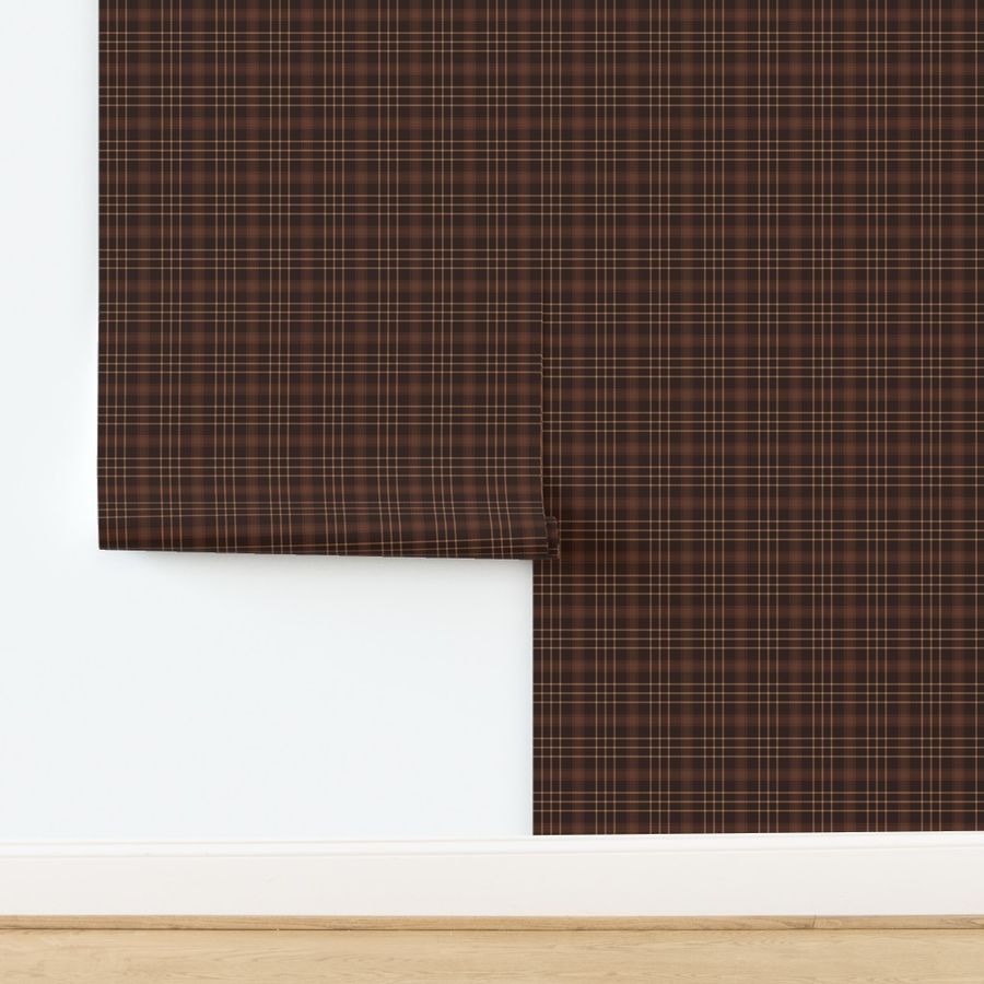 Dark Brown Plaid - Medium Scale for Apparel and Home Decor