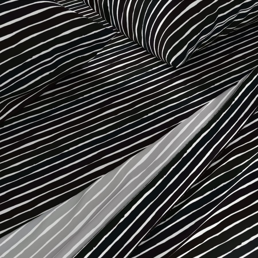  Thick black horizontal watercolour stripes on white