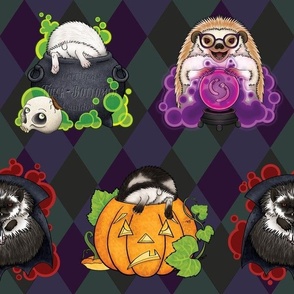 Halloween hedgehog fabric