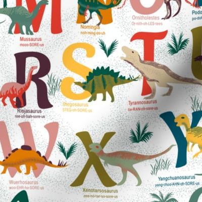 Dinosaurs A to Z- Rainbow Dinos with Alphabet- Regular Scale