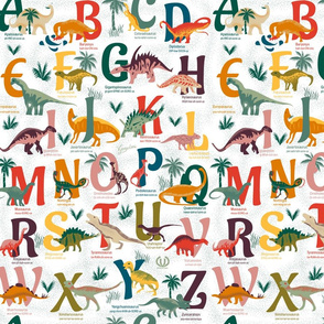 Dinosaurs A to Z- Rainbow Dinos with Alphabet- Regular Scale