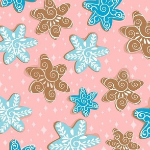 Snowflake Christmas cookies_pink