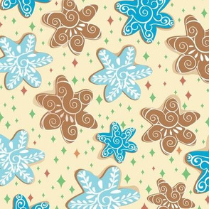 Snowflake gingerbread cookies